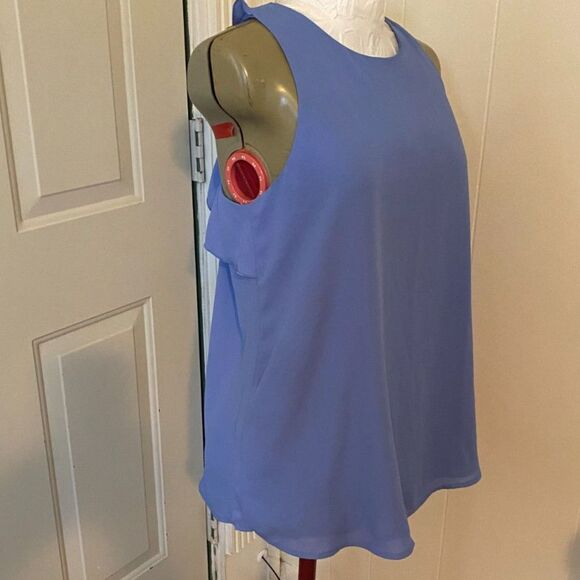 NWT Loft Sleeveless Scoop Neck Ruffled Back Top Size S - Picture 3 of 6